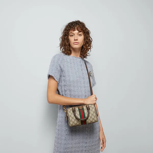 Túi Xách Tay Nữ Gucci Ophidia Small Boston Bag ‎772053 96IWG 8745 Màu Be Nâu - Túi xách - Vua Hàng Hiệu