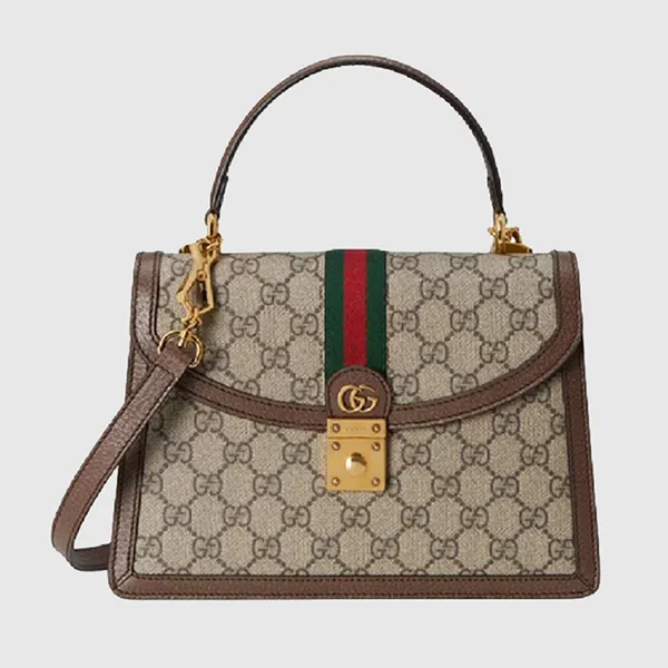 Túi Xách Tay Nữ Gucci Ophidia Small Top Beige Ebony 651055-96IWX-8745 Màu Be Nâu