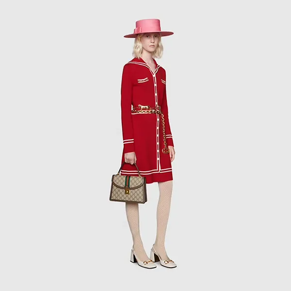 Túi Xách Tay Nữ Gucci Ophidia Small Top Beige Ebony 651055-96IWX-8745 Màu Be Nâu