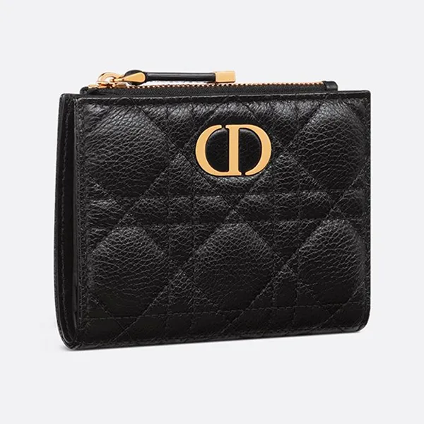 Ví Nữ Dior Caro Dahlia Wallet Black Supple Cannage Calfskin S5173UWHC_M900 Màu Đen - Túi xách - Vua Hàng Hiệu