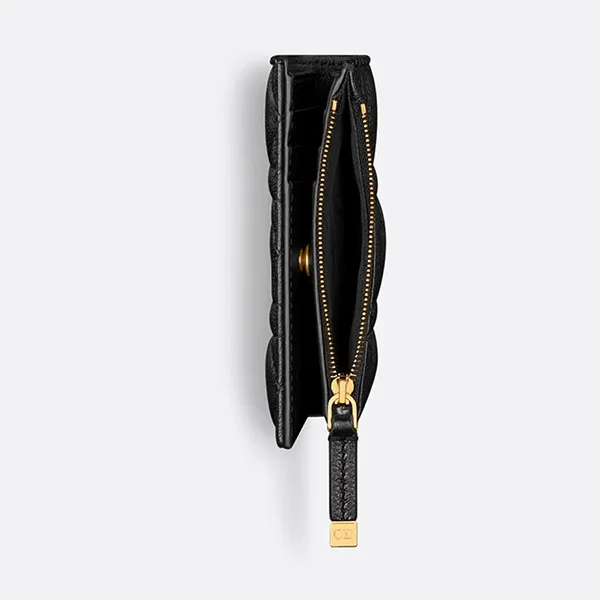 Ví Nữ Dior Caro Dahlia Wallet Black Supple Cannage Calfskin S5173UWHC_M900 Màu Đen - Túi xách - Vua Hàng Hiệu