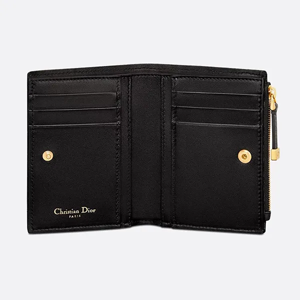 Ví Nữ Dior Caro Dahlia Wallet Black Supple Cannage Calfskin S5173UWHC_M900 Màu Đen - Túi xách - Vua Hàng Hiệu