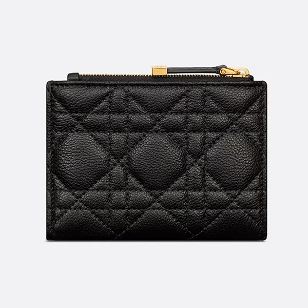 Ví Nữ Dior Caro Dahlia Wallet Black Supple Cannage Calfskin S5173UWHC_M900 Màu Đen - Túi xách - Vua Hàng Hiệu