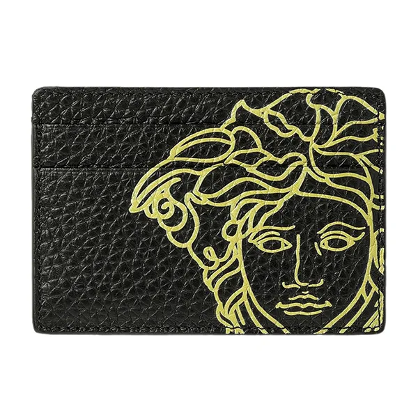 Ví Đựng Thẻ Nam Versace Pop Medusa Leather Card Case Màu Đen