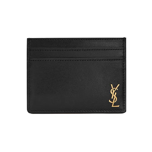 Ví Đựng Thẻ Yves Saint Laurent YSL Tiny Cassandre Card Holder In Shiny Leather 60760302G0W1000 Màu Đen - Túi xách - Vua Hàng Hiệu