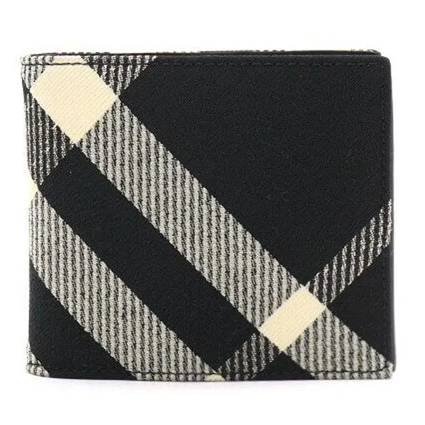 Ví Nam Burberry Men's Canvas Check Bifold Wallet 8089520 Màu Đen Trắng - Túi xách - Vua Hàng Hiệu