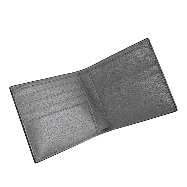 Ví Nam Gucci Textured G Logo Leather Short Wallet 739358 Màu Đen Xám - Túi xách - Vua Hàng Hiệu