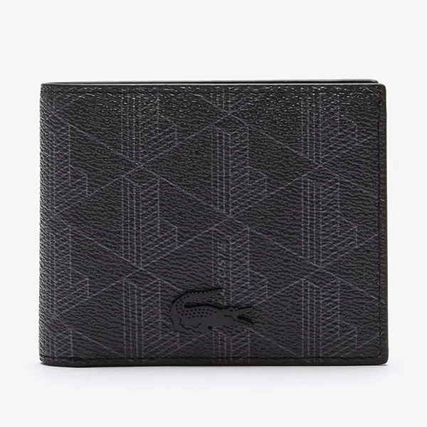 Ví Nam Lacoste The Blend Small Monogram Wallet NH3697LX H45 Màu Đen