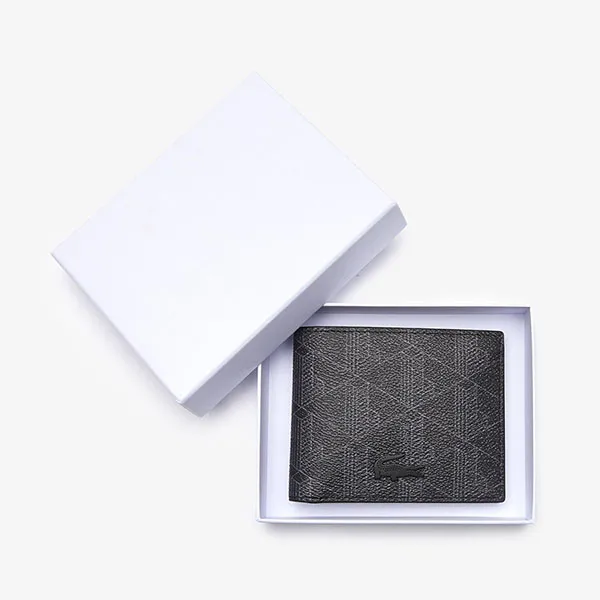 Ví Nam Lacoste The Blend Small Monogram Wallet NH3697LX H45 Màu Đen