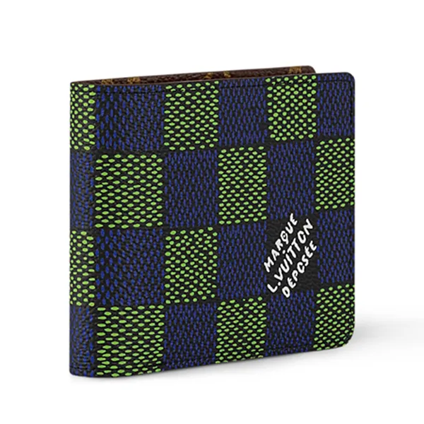 Ví Nam Louis Vuitton LV Multiple Wallet N00142 Phối Màu Xanh Green/Blue