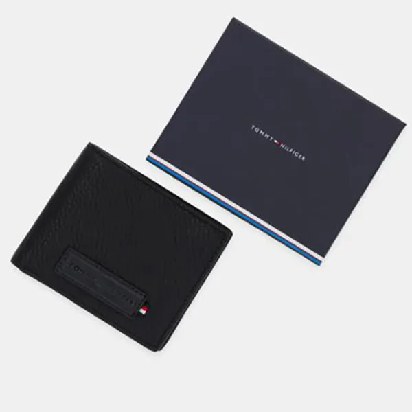 Ví Nam Tommy Hilfiger Leather Wallet AM0AM13031_NEBDS Màu Đen
