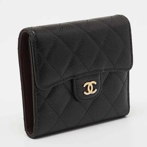 Ví Nữ Chanel Black Quilted Caviar Leather Classic Wallet Màu Đen - Túi xách - Vua Hàng Hiệu