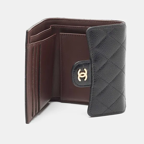 Ví Nữ Chanel Black Quilted Caviar Leather Classic Wallet Màu Đen - Túi xách - Vua Hàng Hiệu