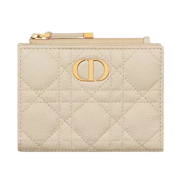 Ví Nữ Dior Caro Dahlia Wallet S5173UWHC_M49U Màu Ivory - Túi xách - Vua Hàng Hiệu