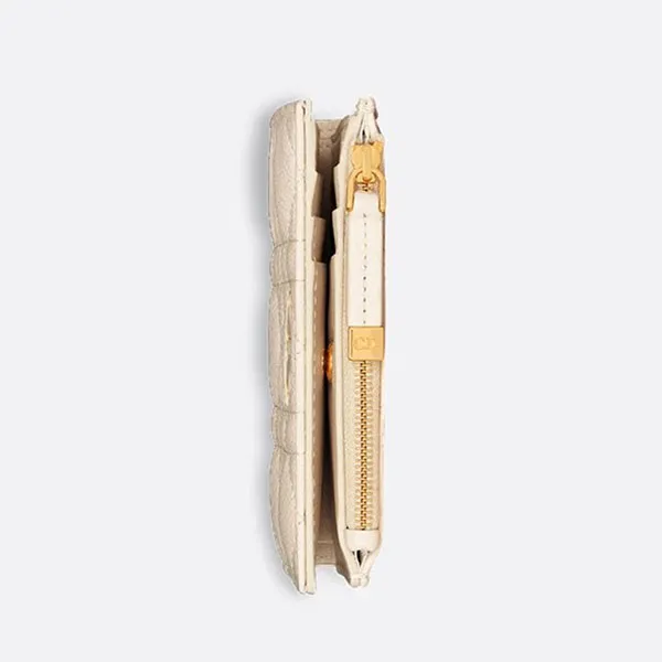 Ví Nữ Dior Caro Dahlia Wallet S5173UWHC_M49U Màu Ivory - Túi xách - Vua Hàng Hiệu