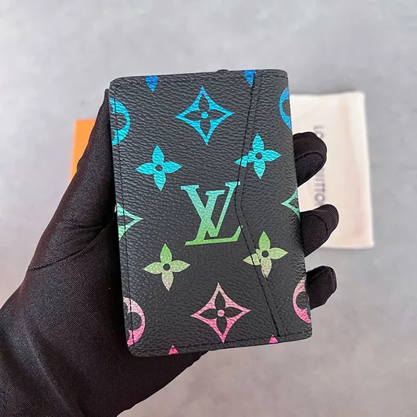 Ví Nữ Louis Vuitton LV M14134 Pocket Organizer Monogram Màu Đen Họa Tiết