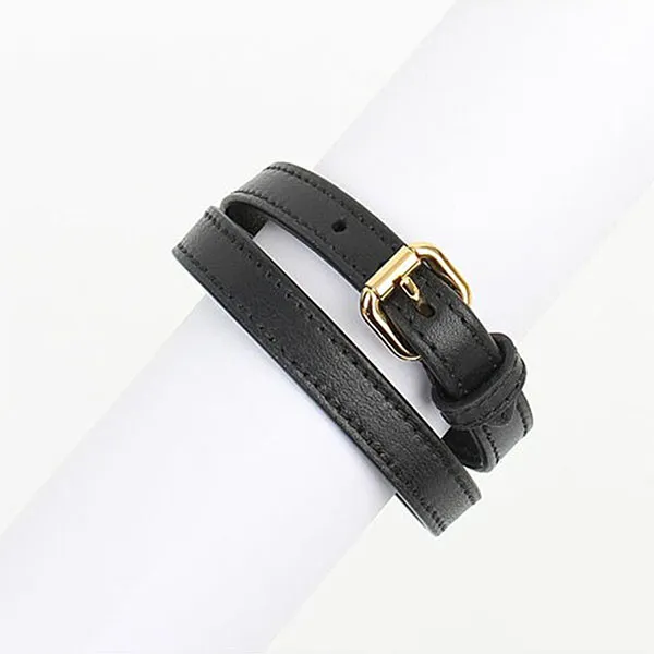 Vòng Đeo Tay Nữ Fendi Leather Double Strap Bracelet Black 8AG739 202104 07 0001 Màu Đen - Trang sức - Vua Hàng Hiệu