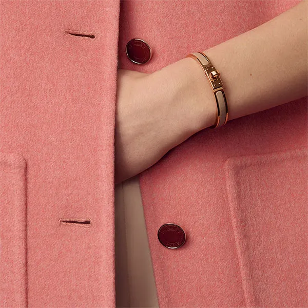 Vòng Đeo Tay Nữ Hermès Mini Clic Kelly Bracelet Marron Glacé Màu Vàng Xám - Trang sức - Vua Hàng Hiệu