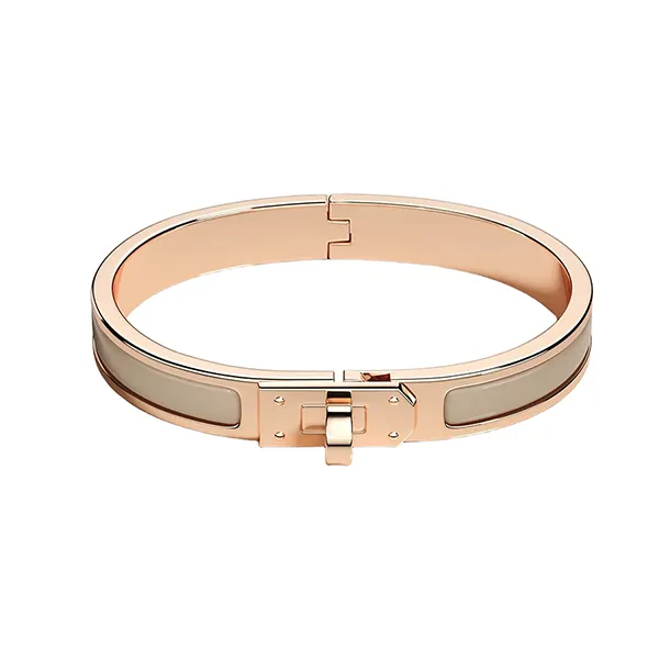 Vòng Đeo Tay Nữ Hermès Mini Clic Kelly Bracelet Marron Glacé Màu Vàng Xám - Trang sức - Vua Hàng Hiệu