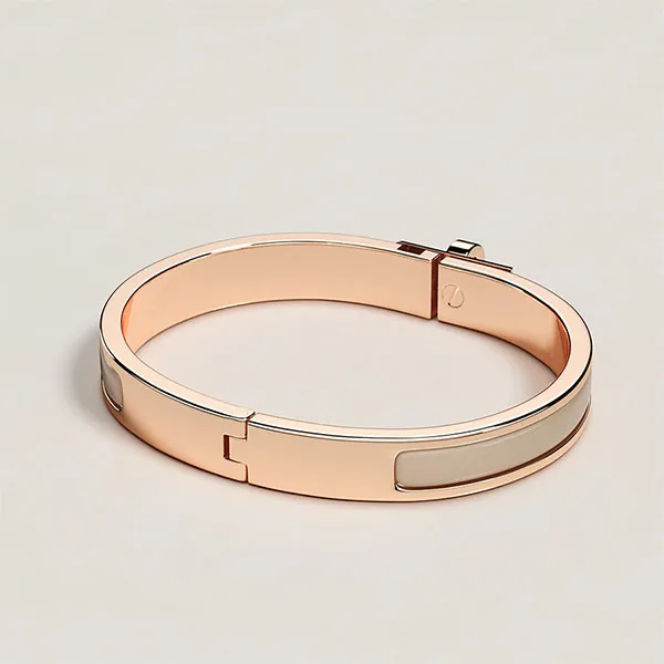 Vòng Đeo Tay Nữ Hermès Mini Clic Kelly Bracelet Marron Glacé Màu Vàng Xám - Trang sức - Vua Hàng Hiệu