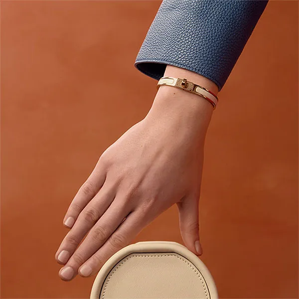 Vòng Đeo Tay Nữ Hermès Mini Clic Kelly Bracelet Crème Màu Vàng Hồng - Trang sức - Vua Hàng Hiệu