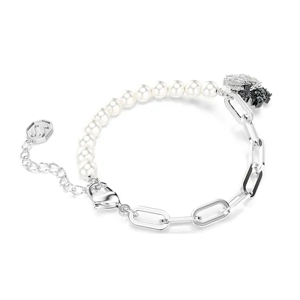 Vòng Đeo Tay Nữ Swarovski Swan Bracelet Crystal Pearl Swan Black Mixed Metal Finish 5705720 Màu Bạc Trắng