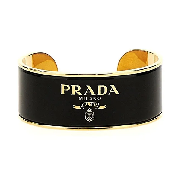 Vòng Đeo Tay Nữ Prada Enameled Metal Bracelet Màu Đen Size M - Trang sức - Vua Hàng Hiệu