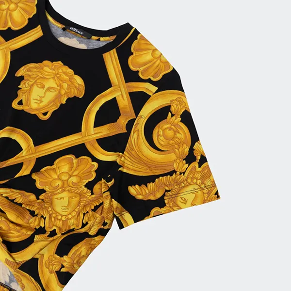 Áo Croptop Nữ Versace With Baroque Logo Printed 1014565 1A10387 5B000 Màu Vàng Đen Size 38 - Thời trang - Vua Hàng Hiệu