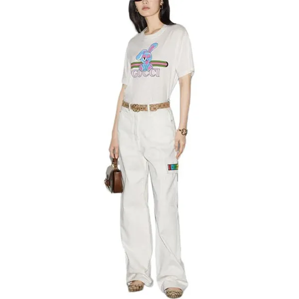 Áo Phông Gucci Cotton Jersey Printed TShirt Off White 776596-XJGHQ-9095 Màu Trắng Size XS - Thời trang - Vua Hàng Hiệu
