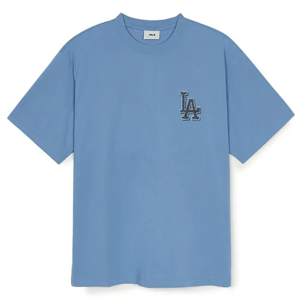 Áo Phông MLB Denimlike Monotive Over Fit Tshirt LA Dodgers 3ATSM1053-07SBD Màu Xanh Blue
