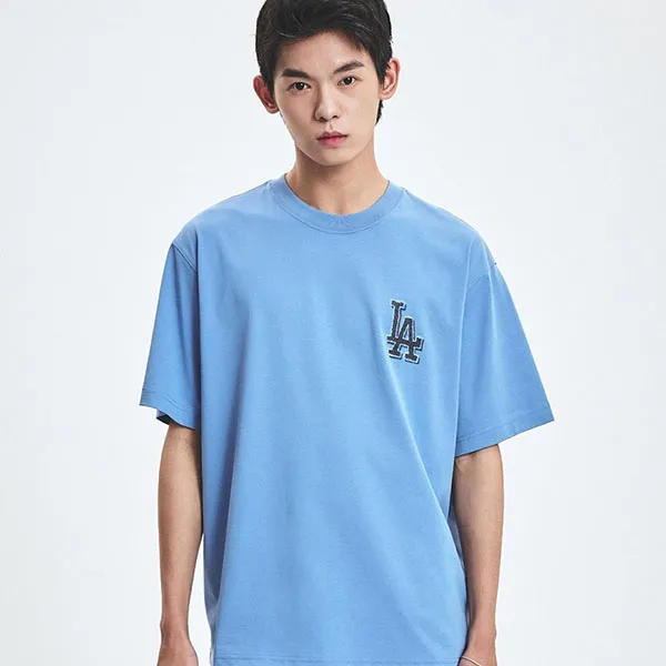 Áo Phông MLB Denimlike Monotive Over Fit Tshirt LA Dodgers 3ATSM1053-07SBD Màu Xanh Blue