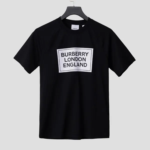 Áo Phông Nam Burberry Black Margotble With Logo Applique Tshirt 8084348 Màu Đen Size XS