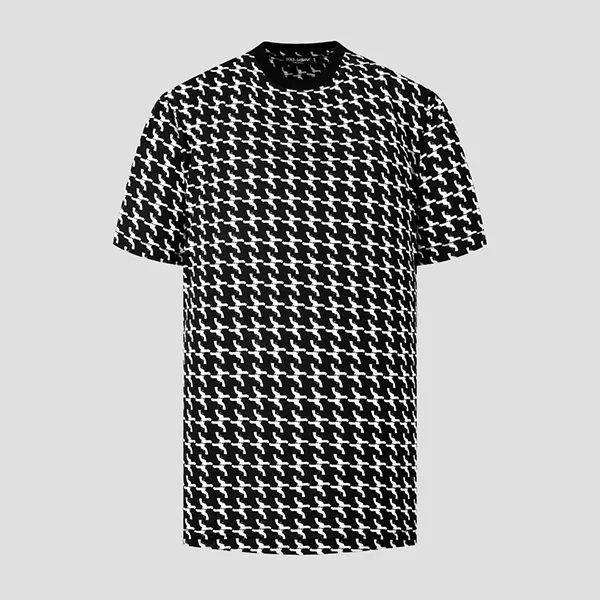Áo Phông Nam Dolce & Gabbana D&G Black With White Pattern Printed Tshirt G8GH3T FS7OY HN016 Màu Đen Họa Tiết Size 44 - Thời trang - Vua Hàng Hiệu