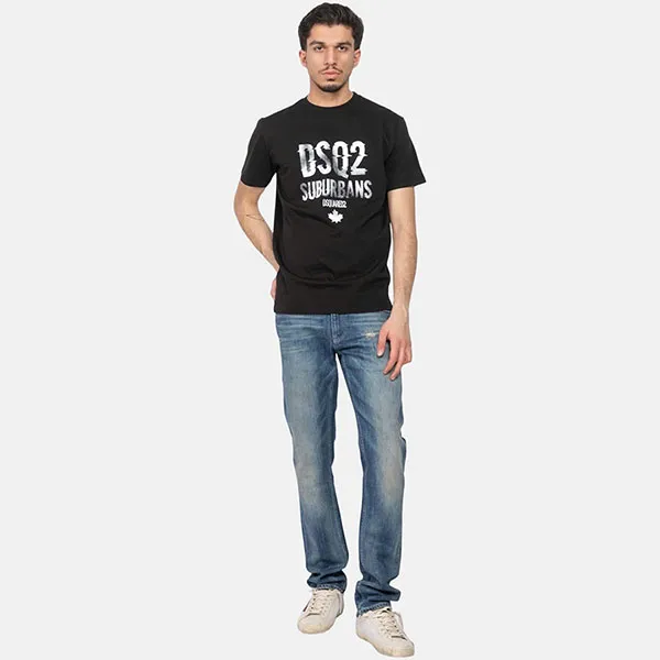 Áo Phông Nam Dsquared2 Logo Printed Crewneck T-Shirt S74GD1219 D20014 900 Màu Đen Size S - Thời trang - Vua Hàng Hiệu
