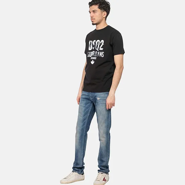 Áo Phông Nam Dsquared2 Logo Printed Crewneck T-Shirt S74GD1219 D20014 900 Màu Đen Size S - Thời trang - Vua Hàng Hiệu