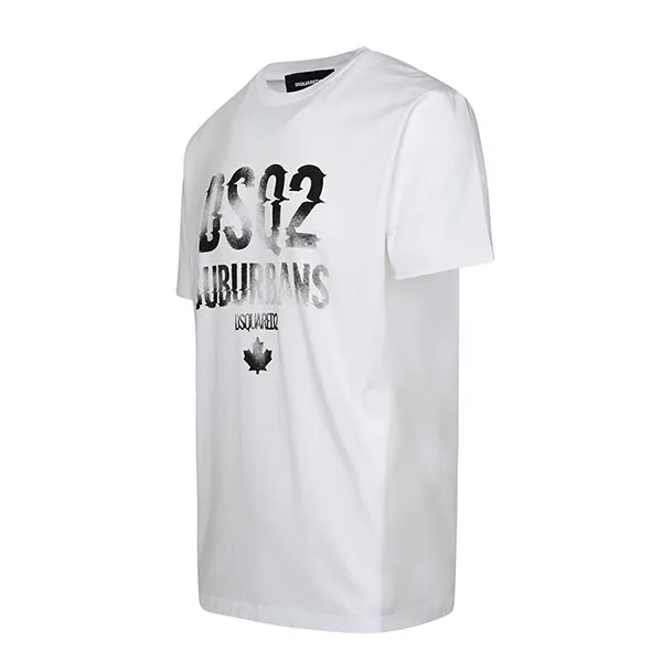 Áo Phông Nam Dsquared2 Logo Printed Crewneck T-Shirt S74GD1219D20014 Màu Trắng Size M - Thời trang - Vua Hàng Hiệu