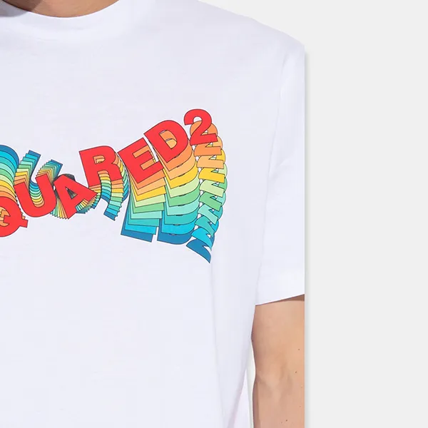 Áo Phông Nam Dsquared2 Regular Fit T-Shirt S74GD1190S23009100 Màu Trắng Size S