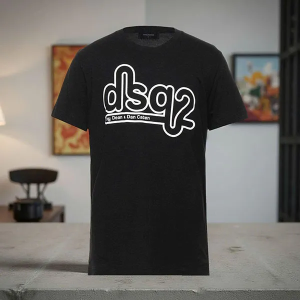 Áo Phông Nam Dsquared2 S74GD0872 S21600 900 Tshrit Màu Đen Size XS