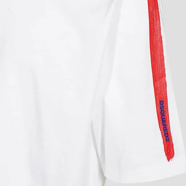 Áo Phông Nam Dsquared2 White With Bands And Logo S74GD1103 S22427 100 Tshirt Màu Trắng Size XS - Thời trang - Vua Hàng Hiệu