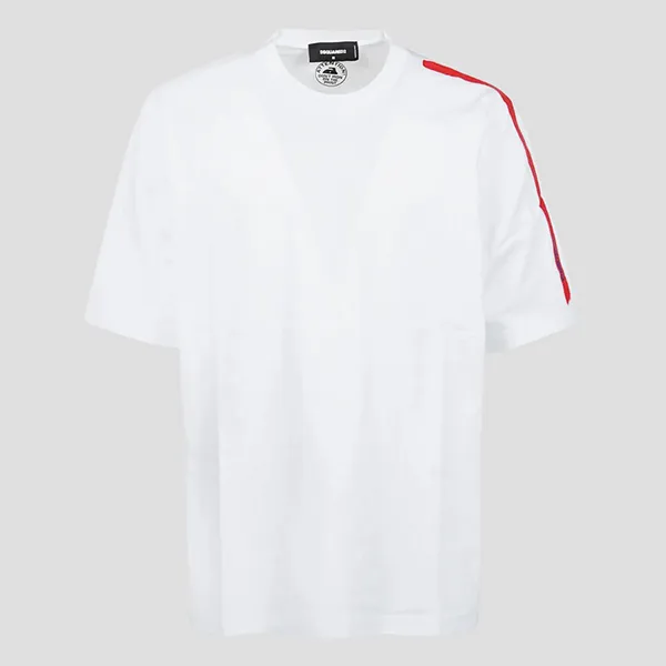 Áo Phông Nam Dsquared2 White With Bands And Logo S74GD1103 S22427 100 Tshirt Màu Trắng Size XS - Thời trang - Vua Hàng Hiệu