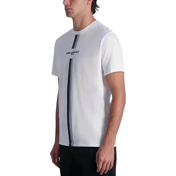 Áo Phông Nam Karl Lagerfeld Racing Stripe Logo Graphic T-Shirt Màu Trắng Size S - Thời trang - Vua Hàng Hiệu