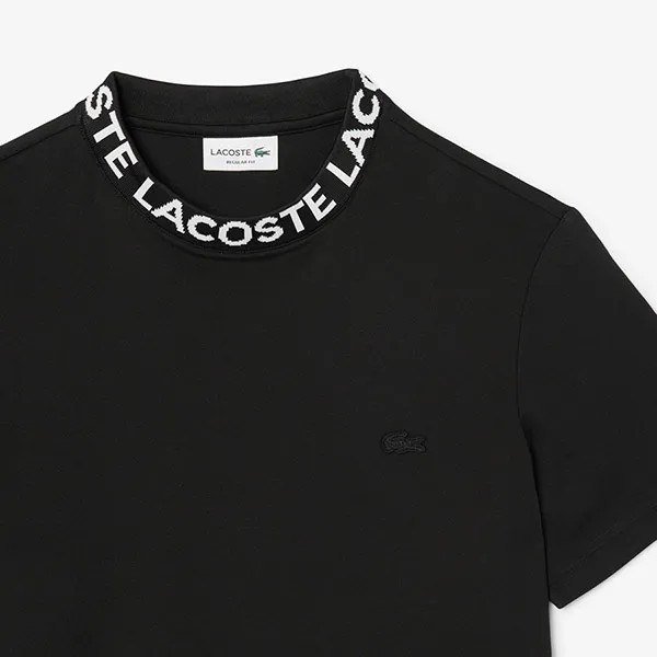 Áo Phông Nam Lacoste Jacquard Neck Pique TH2521 031 T-Shirt Màu Đen Size 4 - Thời trang - Vua Hàng Hiệu