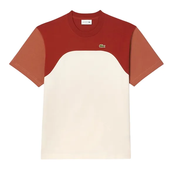 Áo Phông Nam Lacoste Jersey Colorblock T-Shirt TH9551 51 HBI Màu Cam Trắng Size 3