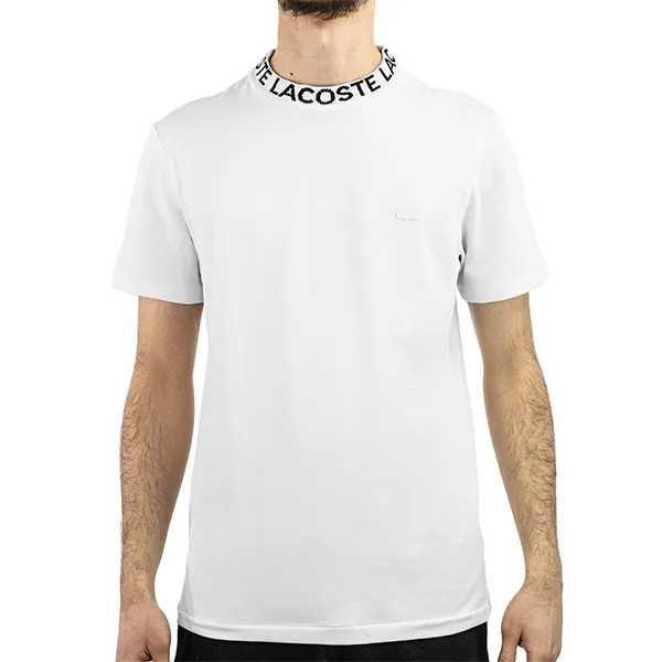 Áo Phông Nam Lacoste Straight-Leg Tshirt Stretch Fabric Jacquard Collar TH9582 51 001 Màu Trắng Size 4