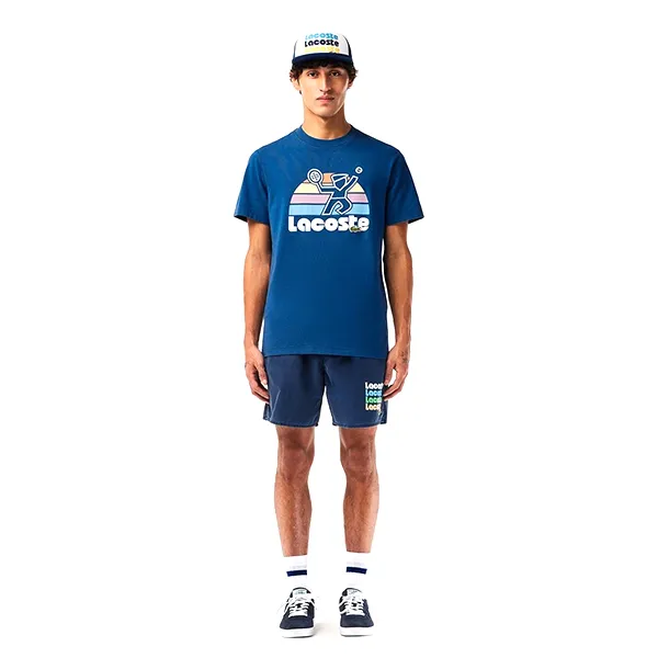 Áo Phông Nam Lacoste Summer Pack Graphic Tshirt TH0784 54G HBM Màu Xanh Blue Size 4 - Thời trang - Vua Hàng Hiệu