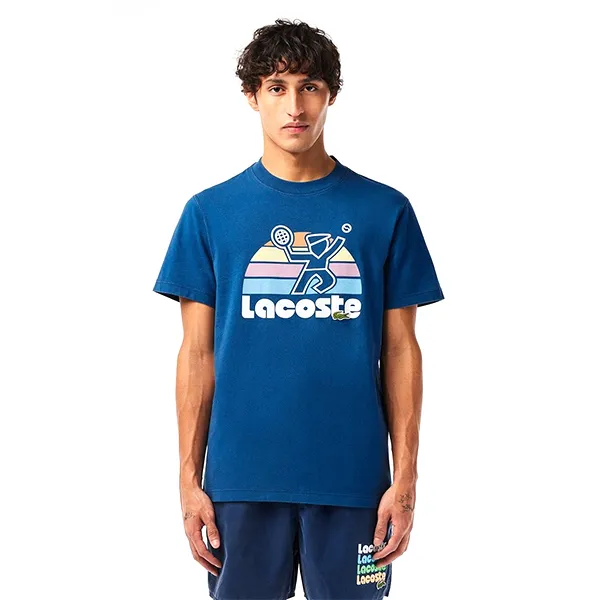 Áo Phông Nam Lacoste Summer Pack Graphic Tshirt TH0784 54G HBM Màu Xanh Blue Size 4 - Thời trang - Vua Hàng Hiệu