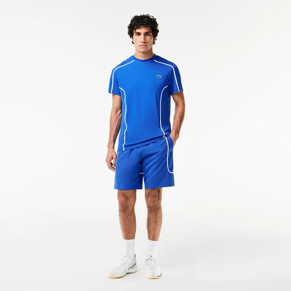 Áo Phông Nam Lacoste Ultra-Dry Pique Tennis Regular Fit Tshirt TH7545 IY4 Màu Xanh Dương Size 2