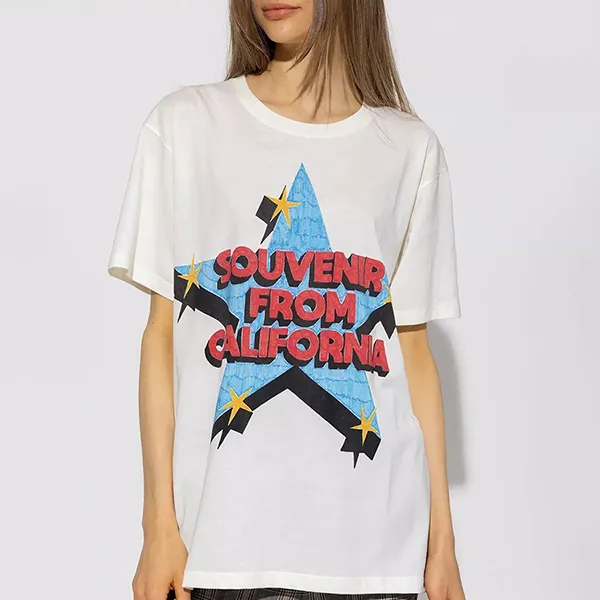 Áo Phông Nữ Gucci Women’s California TShirt White 615044 XJEDH Màu Trắng Size XS