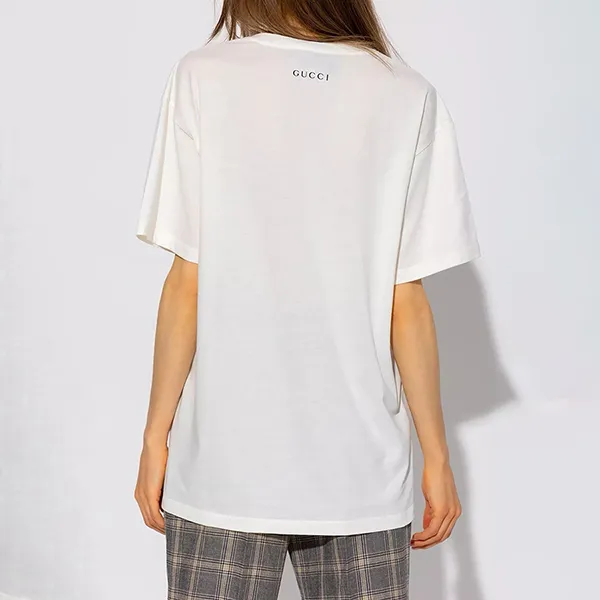 Áo Phông Nữ Gucci Women’s California TShirt White 615044 XJEDH Màu Trắng Size XS