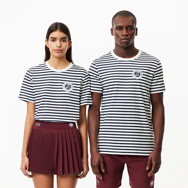 Áo Phông Unisex Lacoste Ultra Dry Sport Roland-Garros Edition Regular Tshirt TH7850 522 Kẻ Xanh Navy Size 4 - Thời trang - Vua Hàng Hiệu